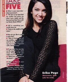 Press or magazine clipping featuring Erika Page White